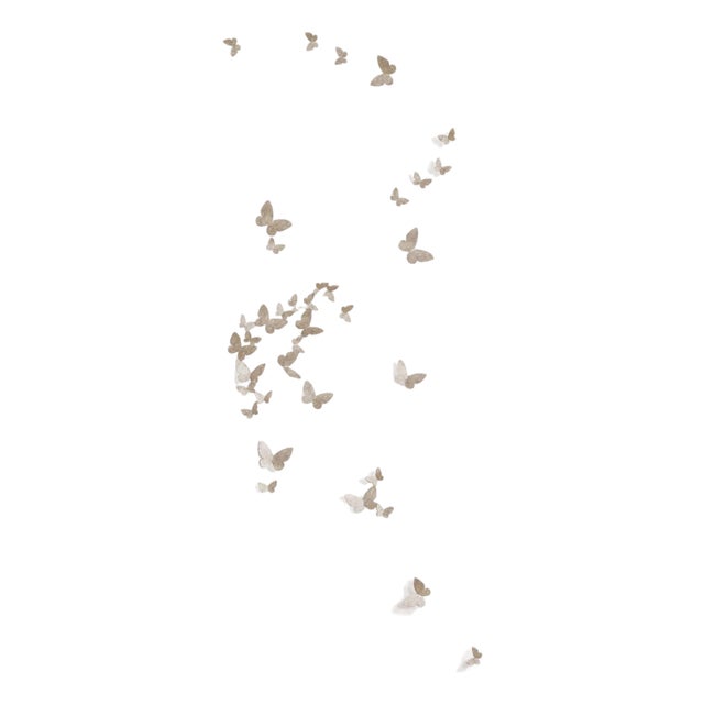 Aged Silver Butterfly Wall Sculpture Vertical Flight Left For Sale