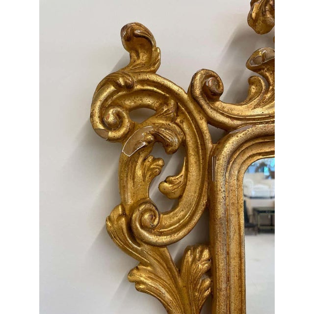 Pair of Italian Gilt Wood Wall or Console Mirrors For Sale - Image 10 of 11