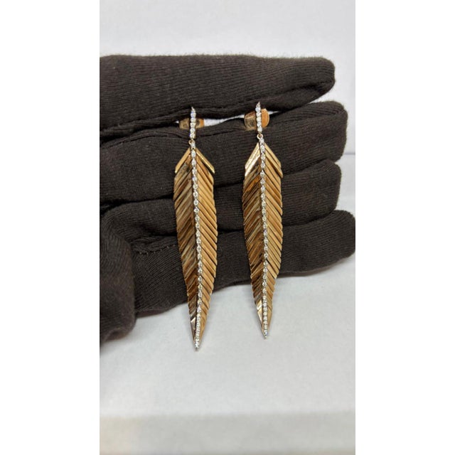2020s Natural Diamond 4.32cts Earring in 14k Gold For Sale - Image 5 of 8