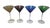 Blue Late 20th Century Elegant Festive Multi Color Jewel Tone Set of Four Martini Cocktail Glasses For Sale - Image 8 of 8