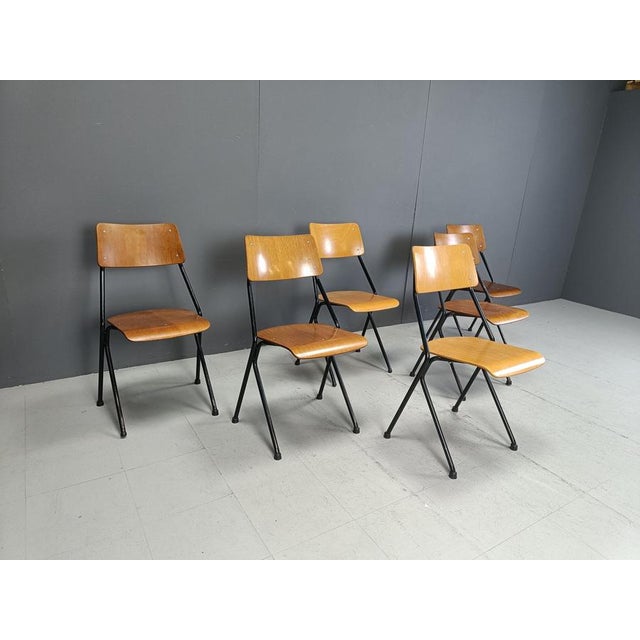 Postmodern Plywood Dining Chairs, 1970s, Set of 6 For Sale - Image 6 of 12