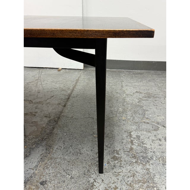Mid 20th Century Modern Ebonized Walnut Extension Dining Room Table For Sale - Image 10 of 12