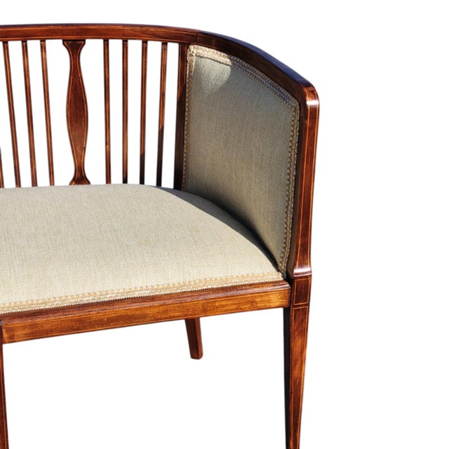 1920s Edwardian English Window Bench Refinished Upholstered Seat For Sale - Image 18 of 18