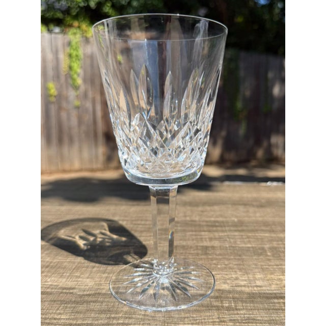 Waterford Late 20th CenturyWaterford Lismore Crystal Water Goblets Set of 5 Signe Ireland For Sale - Image 4 of 7