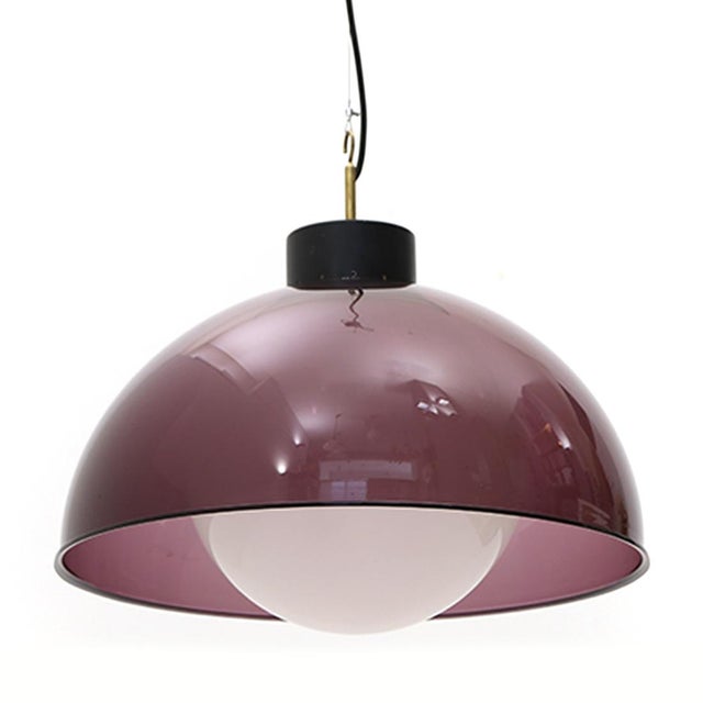 Purple Methacrylate and Glass Pendant Light, 1950s For Sale - Image 13 of 13