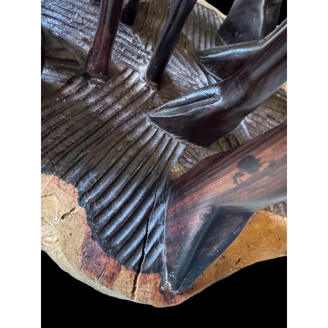 50" Late 20th Century Hand-Carved Solid Wood Giraffe Family Sculpture For Sale - Image 17 of 17