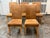 Design Plus Gallery presents a Set of Five Modern Parsons-Style Dining Chairs. Each chair has a high upholstered back,...