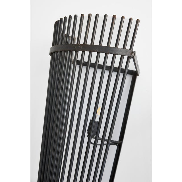 Set of Three Monumental Modernist Steel Rod Wall Sconces, Switzerland For Sale - Image 16 of 16