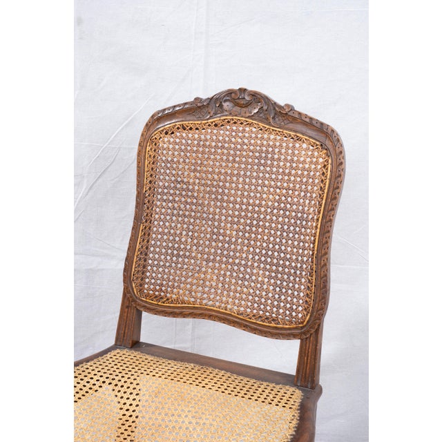 Early 20th Century Pair of Louis XV Style Cane Side Chairs For Sale - Image 10 of 12