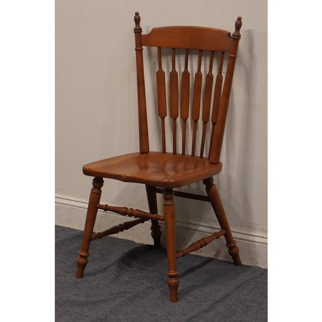 Late 20th Century Tell City Solid Hard Rock Maple Colonial Early American Cattail Back Dining Side Chair 8034 - Andover Finish For Sale - Image 5 of 11