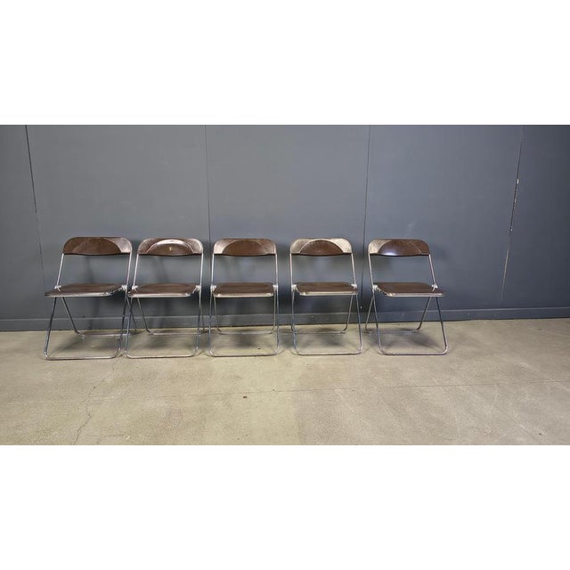 Vintage Plia Folding Chairs by Giancarlo Piretti for Castelli, 1970s, Set of 5 For Sale - Image 10 of 13