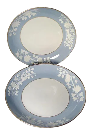 1815 Spode Porcelain Pattern 2036 Deep Dishes or Cake Plates - A Pair