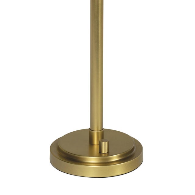 Transitional Polly Buffet Lamp, Natural Brass with Rattan Shade For Sale - Image 3 of 5
