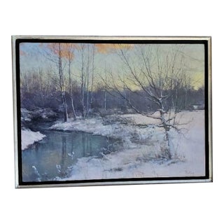 Peter Poskas (B 1939) Original Oil "River Bend, Johnson's Farm" For Sale