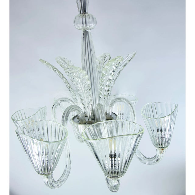 1940s 1940s Italian Venetian Murano Glass Chandelier For Sale - Image 5 of 9