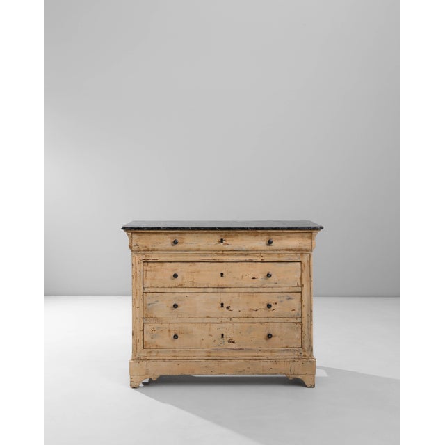 1880s French Wood Patinated Chest of Drawers With Marble Top For Sale - Image 16 of 18