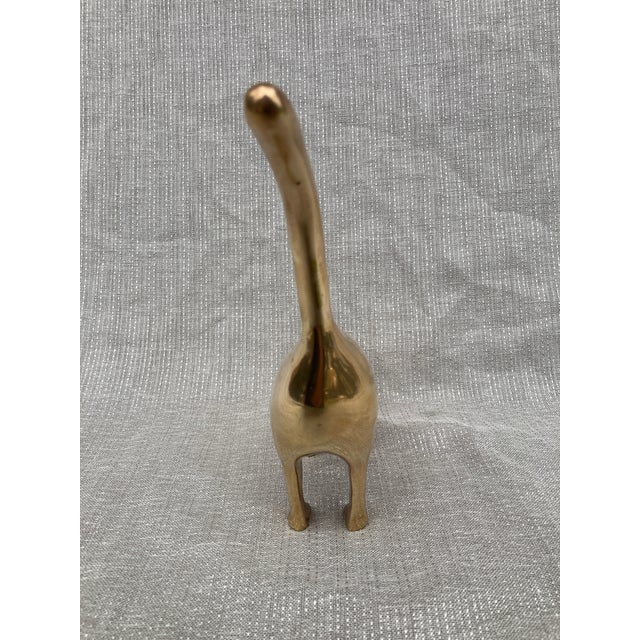 Brass Brass Mid Century Cat Figure For Sale - Image 8 of 13