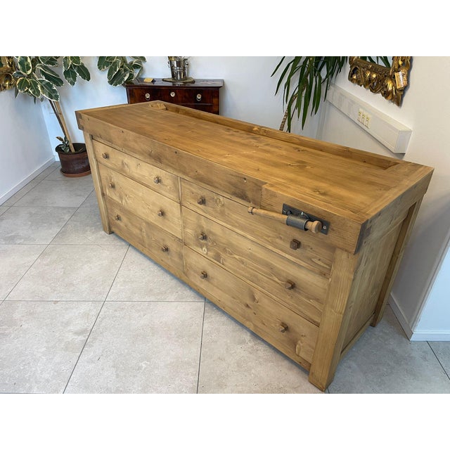 Rustic Planer Bench in Pine For Sale - Image 4 of 18