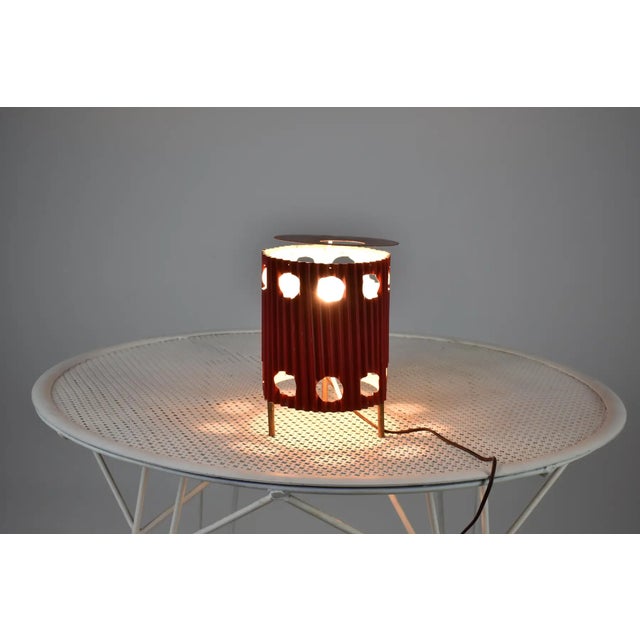 Metal French 'Java' Table Lamps by Mathieu Matégot, 1953s For Sale - Image 7 of 14