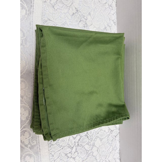 1990s Vintage Green Cotton Table Linens, Napkins - Set of Eight For Sale - Image 5 of 5