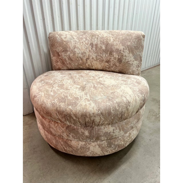 White Post Modern Oversized Swivel Chair For Sale - Image 8 of 8