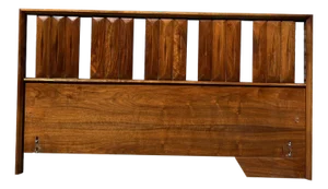 Mid Century Modern Vintage Queen Headboard Sculpted Style