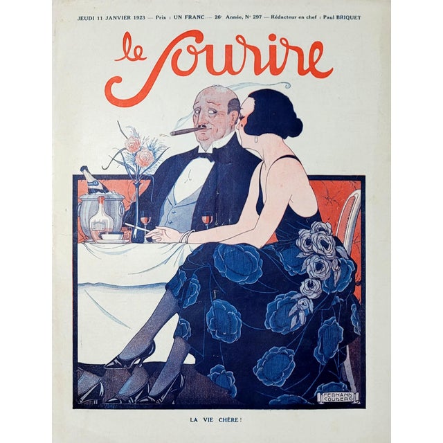 Fernand Couderc, 1923 "La Vie Chere!" Le Sourire Cover Print For Sale