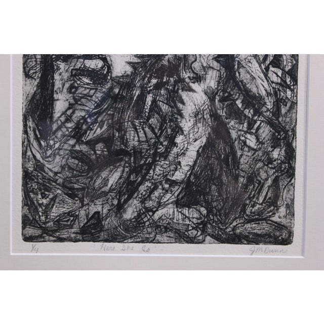 Abstract Expressionism J. M. Dunn "Here She Is" Black and White Abstract Lithograph Edition 1 of 4 20th Century For Sale - Image 3 of 7