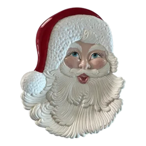 Vintage Large Santa Ceramic Serving Tray