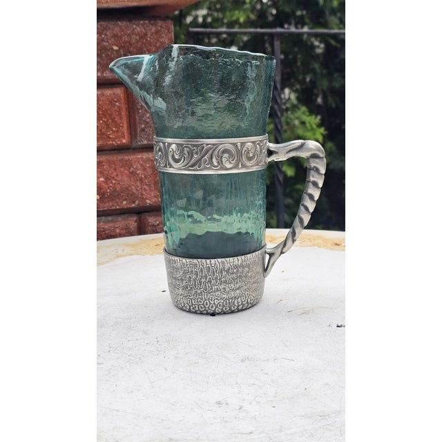 Forest Green Vintage Hadeland Glass Pitcher by Willy Johansson, 1950s For Sale - Image 8 of 8