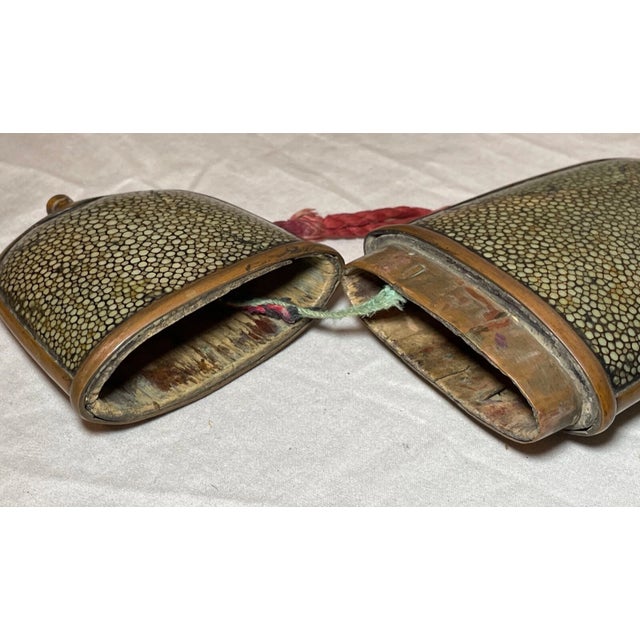 Rare Antique 19th Century Chinese Bronze Shagreen Stingray Glasses Case Holder For Sale - Image 11 of 14