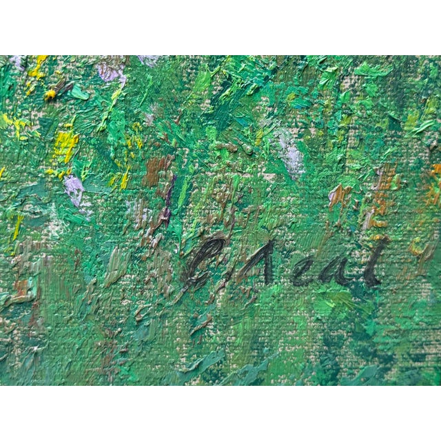 Impressionist Oil Painting Banks of the Wye Coppet Hill Herefordshire by Charles Neal C1989 For Sale - Image 11 of 12