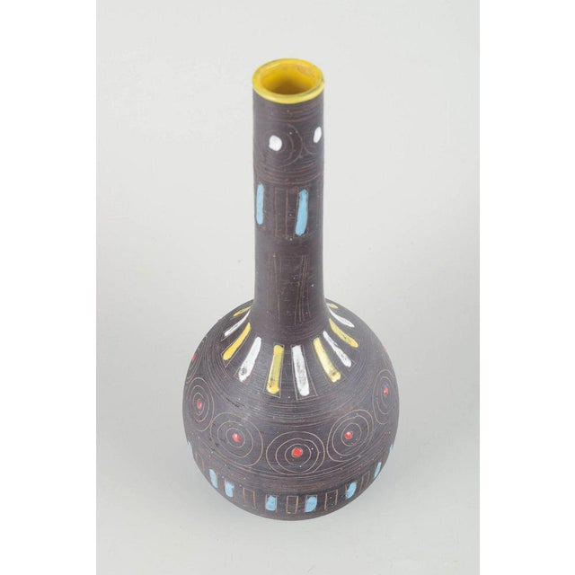 Fratelli Fanciullacci for Åhlén & Holm Large vase, 1960s. Hand-painted ceramic vase with a slender neck and decorative...