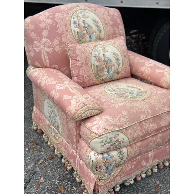 Brunschwig & Fils Brunswick and Fils Club Chairs, a Pair For Sale - Image 4 of 10