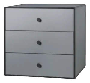 49 Dark Grey Frame Box with 3 Drawers by Lassen