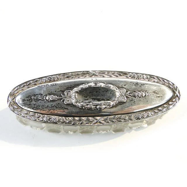 Crystal and Silver Toothpick Holder, United Kingdom, 1930s For Sale - Image 4 of 13