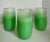 Mid-Century Modern Vintage Green Blendo Frosted Glass Tumblers With Gold Rims - Set of 5 For Sale - Image 3 of 9