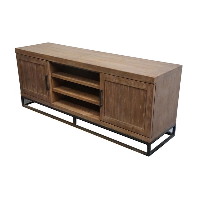 POTTERY BARN Glazed Pine Contemporary Modern 66" Malcom Media Console 2662472 26.5" High 66" Wide 18" Deep We specialize...