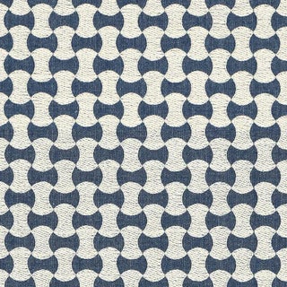 Sample - Schumacher Nolita Embroidery Fabric in Denim For Sale