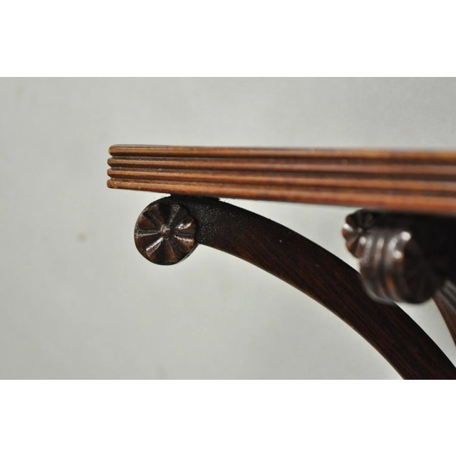 Wood Late 20th Century Regency Style Mahogany Plume Prince of Wales Carved Wall Mount Bracket Shelf For Sale - Image 7 of 13