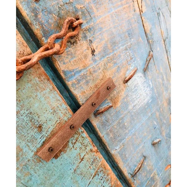 Vintage 1940s Indian Teak Wood Door For Sale - Image 4 of 10