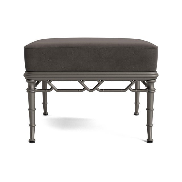 Brown Jordan Brown Jordan Calcutta Ottoman, Mica frame with Fusion Charcoal fabric For Sale - Image 4 of 11