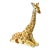 Vintage Resting Giraffe Hand Painted and Signed Italian Ceramic Statue C1991 For Sale