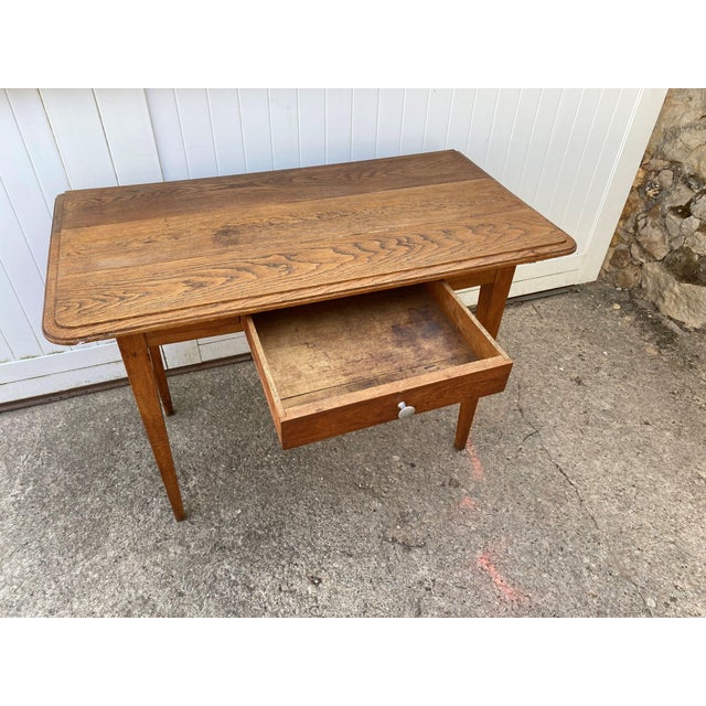 1930s Desk Table with 1 Drawer Oak Top 105x56cm, 1930s For Sale - Image 5 of 18