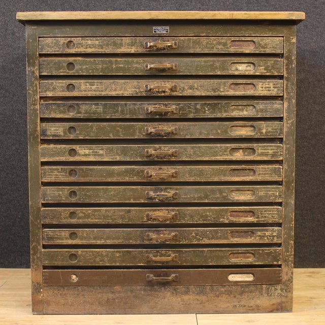 20th Century Woodcut Workshop Chest of Drawers in Lacquered Wood, 1930s For Sale - Image 3 of 13