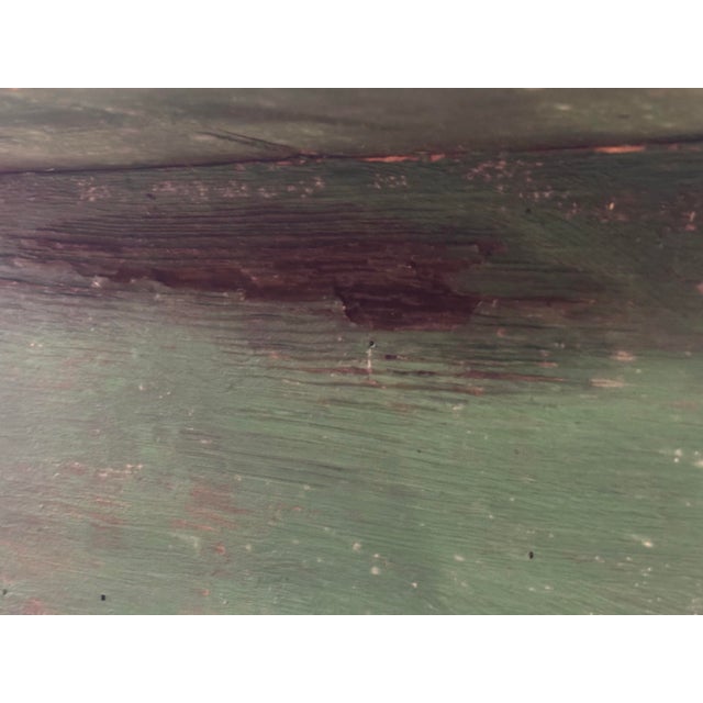 19th Century Primitive Green Painted Farm Table For Sale - Image 10 of 12