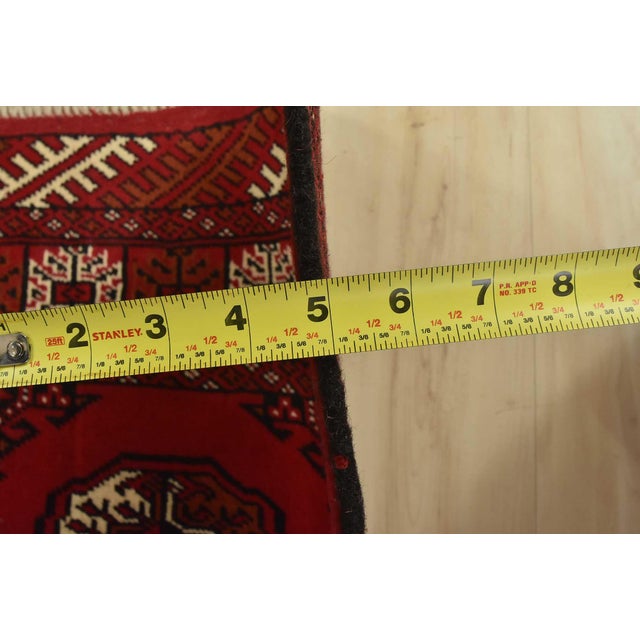Turkmen Runner 2’7” X 9’2” Red Wool Vintage Tribal Hand-Knotted Oriental Rug For Sale - Image 10 of 12