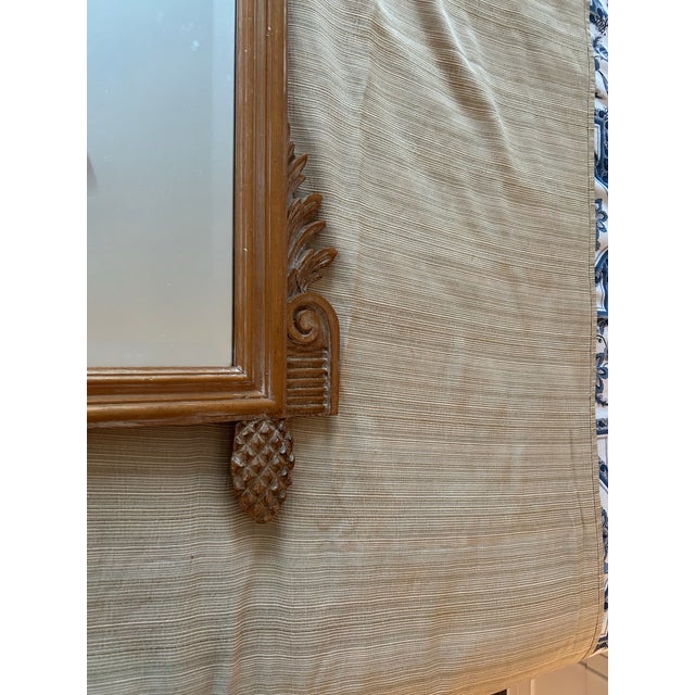 Carved Garden Tools and Basket pine mirror by Italian maker LaBarge. with antique finish, circa 1960s. Dimensions Height:...