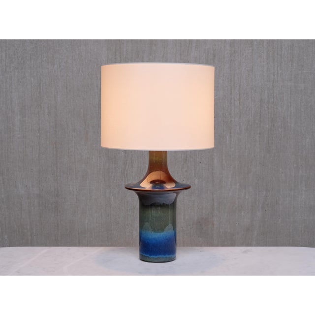 Textile Table Lamp in Gradient Glazed Ceramic by Einar Johansen for Søholm, Denmark, 1960s For Sale - Image 7 of 12
