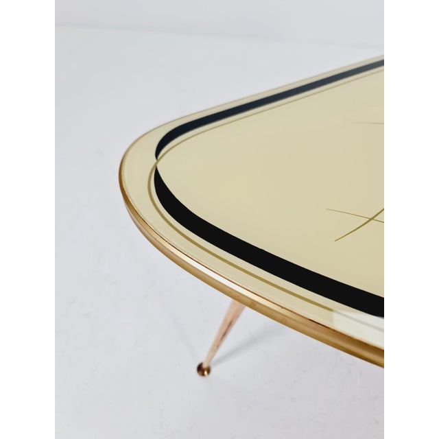 Mid-Century German Tripod Glass & Brass Coffee Table ffrom Ilse Möbel, 1950s For Sale - Image 3 of 11